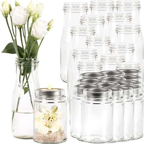 Giessle® 30er Set mit individuell befüllbarem Teelichthalter und Flaschenvasen aus Glas