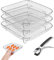 20,3 cm quadratisches Luftfritteusen-Gestell, Set mit 3 stapelbaren Edelstahl-Dörr-Racks, quadratisches Gestell, Luftfritteusen-Zubehör für Cosori, Instant Vortex, Nuwave Air Fritteuse, Ninja Foodi