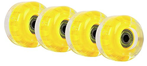 AMEEDA Skateboard Rollen 4 STÜCKE Leuchten Skateboard Longboard Räder in der Nacht 82A for Quad Roller Skate Skateboards Zubehör Ersatzteile Skateboard-Räder (Color : Yellow)