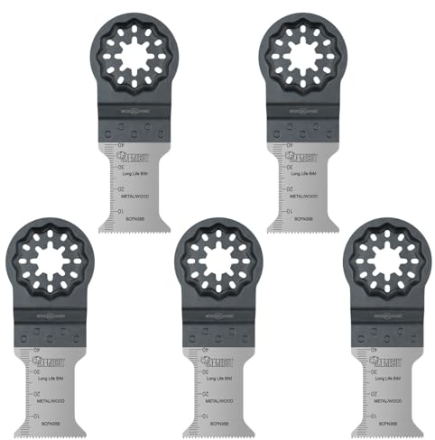 5 x SabreCut SCFN35B_5 35mm x 40mm bimetálico (BIM) de larga duración 18 TPI cuchillas multiherramienta compatibles con Bosch Fein Starlock/Starlock Plus y Starlock Max Sistema