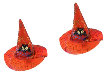 PRETYZOOM 2pcs Pet Halloween Hat Cat Christmas Outfit Funny Witch Hat for Cat and Puppy Spider Web Design Pet Cosplay Decor for Holiday Party