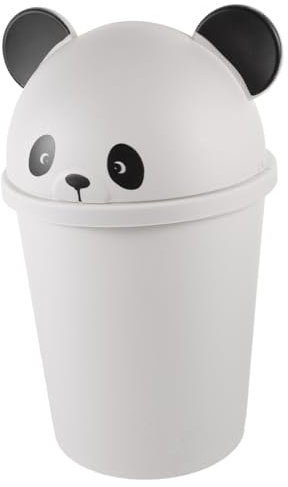 HOLIDYOYO Panda Mülleimer Aus Kunststoff Mit Deckel Großer 12l Abfalleimer Für Wohnzimmer Büro Und Badezimmer Kompakt Und Vielseitig