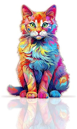 holzpuzzle Katze Erwachsene, Holzpuzzle Tiere füR Erwachsene und Kinder, Exquisite Geschenkverpackung, Geburtstagsgeschenk für Erwachsene und Kinder