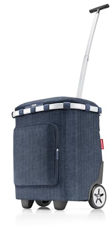 reisenthel carrycruiser Plus i fiskben mörkblått – bärbar shoppingvagn med kylfack, axelrem och avtagbar innerficka i nät – yttermaterial av återvunna PET-flaskor