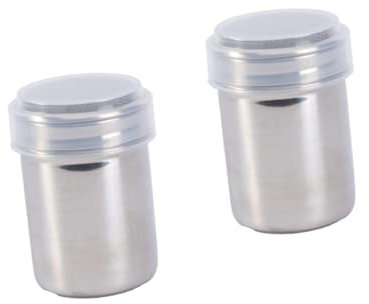 MAGICLULU 2pcs Cocoa Seasoning Bottle Food Grade Stainless Steel Jar for Kitchen Storage