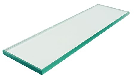 M-D Glass Shelf | Tempered Bathroom Shelf 12 x 3-3/8 | Ultra Slim, Break-Resistant, Easy Install | Modern DIY Storage Décor & Organization