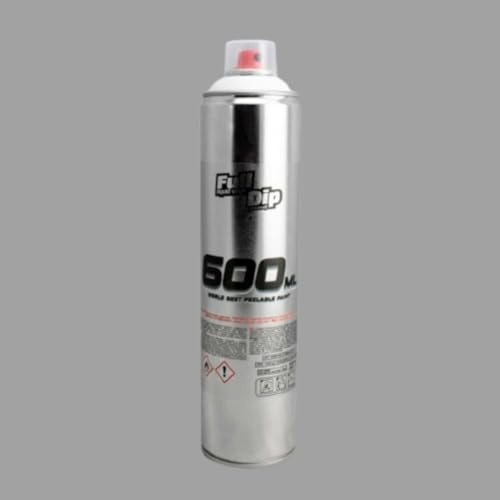 AutoFullCar Full Dip Sprühfarbe, Mattschwarz, Vinyl, 600 ml (Aluminium-Metallic)