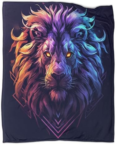 Löwe Kuscheldecke 80x90inch(200x230cm),weich & Warm,extra Flauschig Als Sofadecke Wildtiere Wohndecke Yogadecke Tagesdecke,Plüsch Sofaüberwurf
