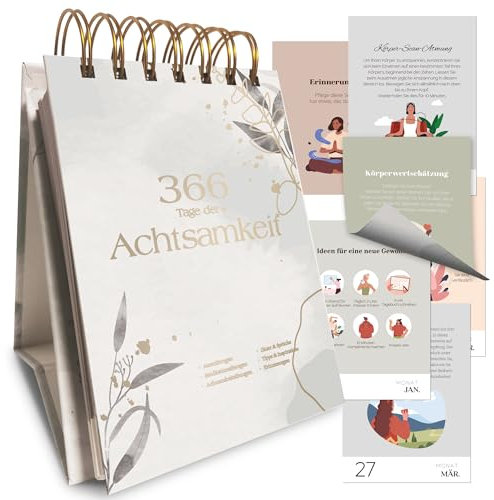 BIROYAL Abreißkalender Täglich Undatierter - 366 Tage Achtsamkeitskalender - Sprüche Kalender - Tischdeko Geburtstag - Affirmationskalender Tischkalender - Motivationsgeschenke für Frauen