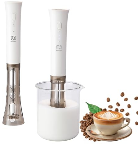 NEUTRAL Electric Milk Frother，Rechargeable Milk Frother Handheld，with Stainless Balloon Whisk，With stand，Foamer For Cappuccino, Lattes，Creamy Coffee，Hot Chocolate