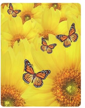Odot Spannbetttuch für Babybetten, Sonnenblume Muster Kinderbett Spannbettlaken Beistellbett Spannbettlaken Stubenwagen Bezug Kinderwagen/Moseskorb Matratzenbezug (Schmetterling,120x60cm)