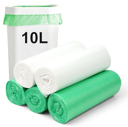 100 Pezzi Sacchetti Immondizia Organici/Sacchetti Spazzatura Umido Compostabili/Sacchetti per Rifiuti Biodegradabili Spessi per Cucina/Per Buste Spazzatura per Soggiorno, Bagno, Cucina, Ufficio