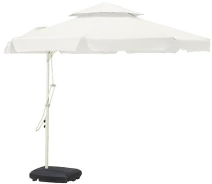 Sonnenschirm Für Den Außenbereich, 2,6 M, Großer Sonnenschirm Mit Sockel, Für Den Außenbereich, Für Den Innenhof, Gartenschirm, Strandschirm, Quadratischer Doppelschirm, (C-250cm)