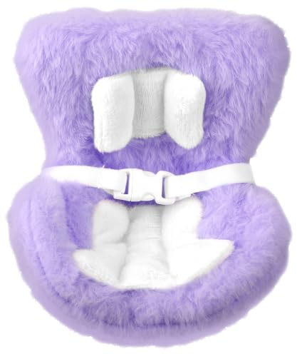 lasuroa Asiento Coche para Muñecas, Cojines Suaves y Peludos Asiento Decorativo con Caja Clip Cinturón Seguridad Ventilación Adorno Escritorio para Exhibir(Morado)