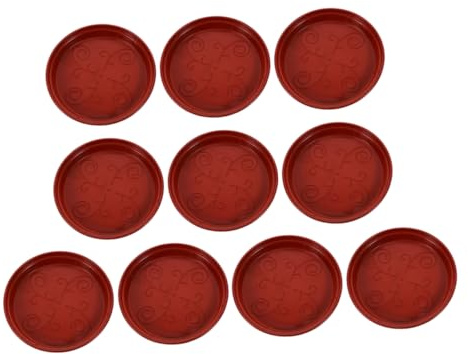 HIAKDOFT 10 pièces Lot de Coupelles Plastiques Rondes pour Pots de Fleurs Plateaux Drainants Robustes pour Plantes Dintérieur Supports Durables et Faciles à Nettoyer Protection
