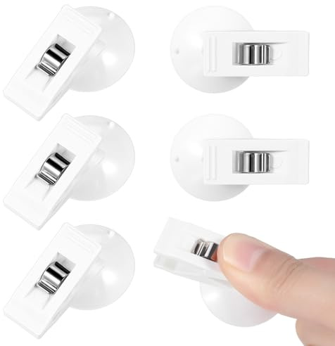 6 Packs Shower Curtain Clips Self Adhesive Shower Curtain Holder with Suction Cup to Prevent Water Splashing Out Windproof Splash Guard for Inside Liner