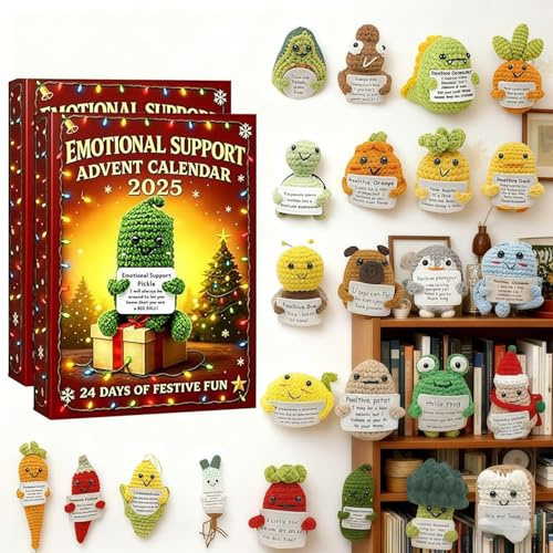 Emotional Support Adventskalender 2025, 24 Tage Weihnachten Adventskalender mit 24 einzigartigen Emotionalen Unterstützungswerkzeugen, 2D Acryl Design, für Lieben jeden Alters (1set) (2 Set)