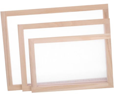 GALPADA 3 Moldes Para Hacer Papel Desbarbados Y Marcos De Madera Para Manualidades Tamaño A4 Para Hacer Papel Marco De Desbarbado Máquina Flores De
