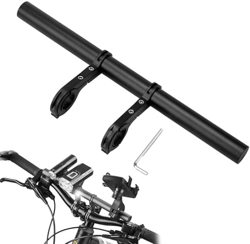 Extensión del manillar de bicicleta, de aluminio, 30 cm, con destornillador, para manillar de bicicleta con 18-34 mm, para linterna, smartphones y dispositivos GPS