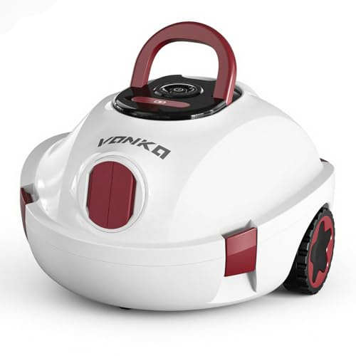 VONKO P10 Cordless Robotic Pool Cleaner, 100-Min Runtime, Pool Vacuum for Above Ground Pool & Flat Inground Pool, Automatic Self-Parking, Easy Debris Removal