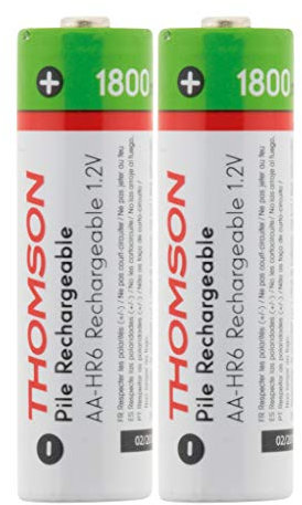 Thomson - Lote de 2 Pilas Recargables HR06 AA 1800 mAh
