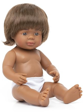 Australische Babypuppe Junge, 38 cm, aus weichem Vinyl, in transparenter Tüte.