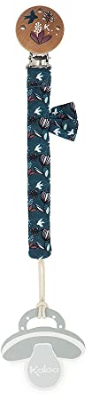 Kaloo - K'Doux - Schnullerkette aus Stoff und FSC-Holz - Zwei Materialien Weiche Baumwolle und Musselin - Baby-Schnullerhalter - 16,5 cm - Natur-Motiv - Ab Geburt, K216003