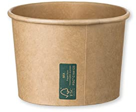 Intertan QR8KR Kraftpapier Eisbecher, 8oz Kapazität, 50 Stück