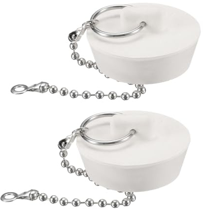 QUARKZMAN 2 Stück Abflussstopfen Ø35-38mm Badewannenstöpsel Waschbeckenstöpsel Gummi Stopfen Abflusssieb Abflussstöpsel Gummistöpsel Küchenspüle Stöpsel für Spülbecken Weiß