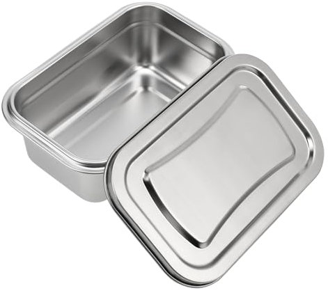 Zerodeko Stainless steel ice containers, reusable freezer box for homemade storage in the fridge, 7- with stainless steel lid for optimal freshness
