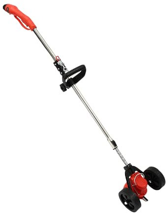 Tondeuse Electrique Gazon,Tondeuse à Gazon sans Fil Tête Pivotante à 90° avec Roues avec Batterie et 3 Lames,pour L'élagage Jardins,à L'entretien Parcs,à la Tonte Pelouses (Rouge)