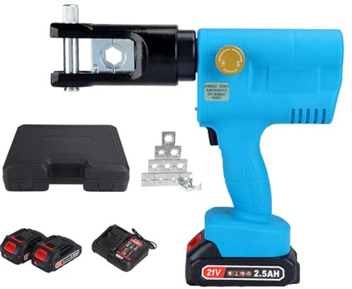 VNATWGOO Crimpadora HidráUlica A BateríA, Crimpadora Profesional InaláMbrica, Kit De Cableado EléCtrico PortáTil para Terminales De Cobre Y Aluminio,SME240