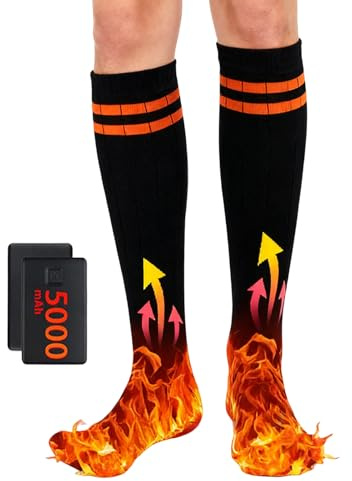 Chaussettes électriques pour femme – Chaussettes avec contrôle par application | Chaussettes chauffantes rechargeables pour homme – Pour l'hiver, la randonnée, le camping, par temps froid, Noël, la