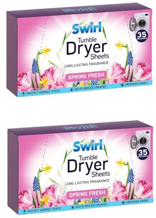 UKDeals Direct® Spring Fresh Tumble Dryer Laundry Sheets 35 Pack For Fresh Clothes and Linen (2 x 35 Sheets = 70 Sheets)