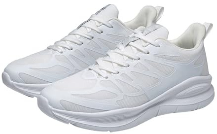 Generisch Zapatos diabéticos para mujer y hombre, ortopédicos, para caminar, zapatillas de deporte, ajuste ancho, para gimnasio, deportes, comodidad, antideslizantes, ligeras, largas, Blanco, 40 EU