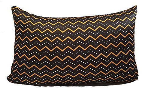 COVERBAGBCN - Rechteckiges Relax Anti-Stress-Kissen | Entlastung für die Halswirbelsäule | Füllung mit kleinen Komfortperlen | Lycra-Stoff, weich im Griff | Maschinenwaschbar | 36x25 cm (Zickzack)