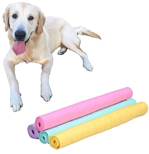 A Dog Towel Super Absorbent Large PVA Quick Dry Pet Towel Super Absorbent Cooling Towels for Dogs Absorber Synthetic Drying Chamois for Dogs Cats Cleaning Furniture Cars A Random Colour Slippers(S)