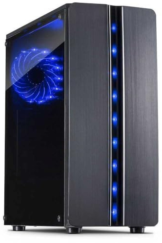 INTER-TECH 88881309 Computer Case ITX-Tower Black – Computer Case (ITX-Tower, PC, Black, ATX, ITX, UATX, Home/Office, Blue)