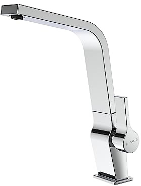 Teka ICC 915 - Rubinetto da cucina monocomando con beccuccio girevole, superficie resistente, aeratore anticalcareo integrato, tubi flessibili, colore cromato