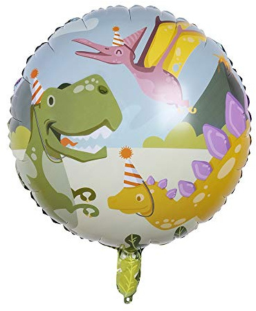 Boland 50056 - Folienballon Dino, Größe 45 cm, Luftballon mit Helium befüllbar, Dinosaurier, Urzeit, Geburtstag, Gartenparty, Mottoparty, Hängedekoration, Kindergeburtstag, Geschenk