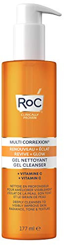 RoC - Multi Correxion Revive + Glow Gel Detergente con Vitamina C - Detergente Rinvigorente per il Viso - Rinforza la Luminosità Della Pelle - 177 ml