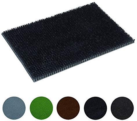 Carpido Wetterfeste Fußmatte Garten - Schwarz 40 x 60 cm - Schmutzfangmatte außen - Fussmatte leicht zu reinigen - Türmatte Plastik Borsten 1,4 cm hoch