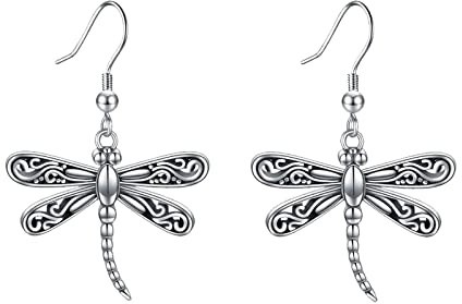 YAFEINI Dragonfly Earrings Sterling Silver Dragonfly Dangle Earrings Jewelry for Women and Girls, Metal