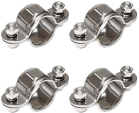 PRIOstahl Rohrschellen Schlauchschelle Bügelschelle Befestigungschellen Schellen - Rohrschelle single 25mm x 4 Stück für Rohrbefestigung Rohrhalterung Rohrklemme Rohr Kabel aus Edelstahl V2A