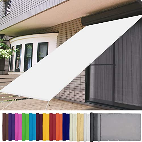 AMZHU Sonnenschutz Segel 3x4M wasserabweisend Quadrat Balkon Outdoor Segeltuch 98% UV Schutz Leinen 100% Reißfestes inkl Befestigungsseile, Weiß, 21996