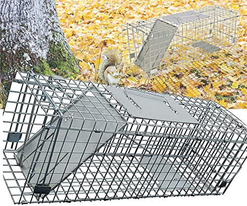 Animal-Friendly Rabbit Trap Humane Rat Trap Live Mouse Cage Trap,Multipurpose & Reusable Large Humane Animal Trap Cage,Catch Mole Rodent Trap for Outdoors Gardens,Robust & Bite Resistant, 61x 19x21cm