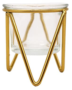 Abaodam Candelador de Luz de Té de Metal Candero Votivo Geométrico Votivo Votante Hiñera de Hierro Hueco Hanternas Decorativas de Velas Decoración de Casas de Bodas Decoración Dorada