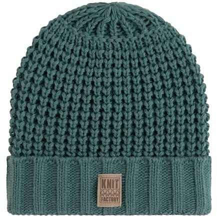 KNIT FACTORY - Robin Mütze - Strickmütze für Damen und Herren - Beanie - Wintermütze mit Wolle - Robusten Look - Hochwertige Qualität - Laurel