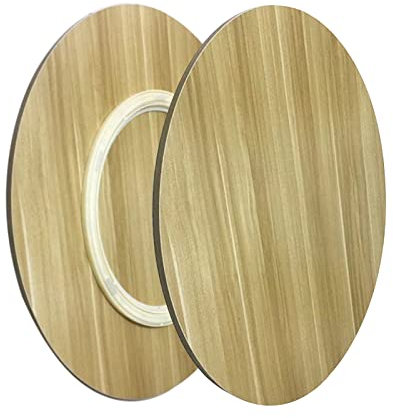 WORDFUN Grande Piatto Girevole in Legno 50cm/60cm/70cm Vassoio Rotante Rotondo Addensato, Piatto di Servizio Centrotavola per Tavolo da Pranzo, Vassoio Girevole