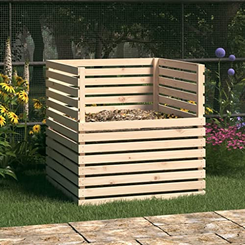 INLIFE 822192 - Compostador (100 x 100 x 102 cm, madera maciza de pino, 23,55 kg)